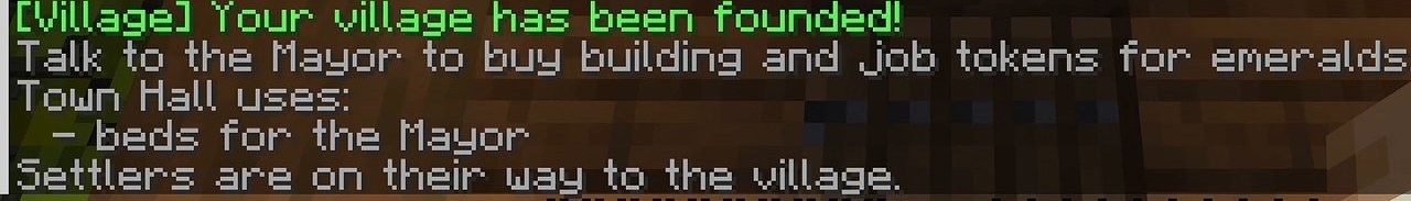 The chat message when your village is founded